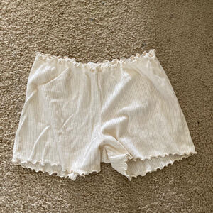 Poof Shorts Size Medium Beige and Pink